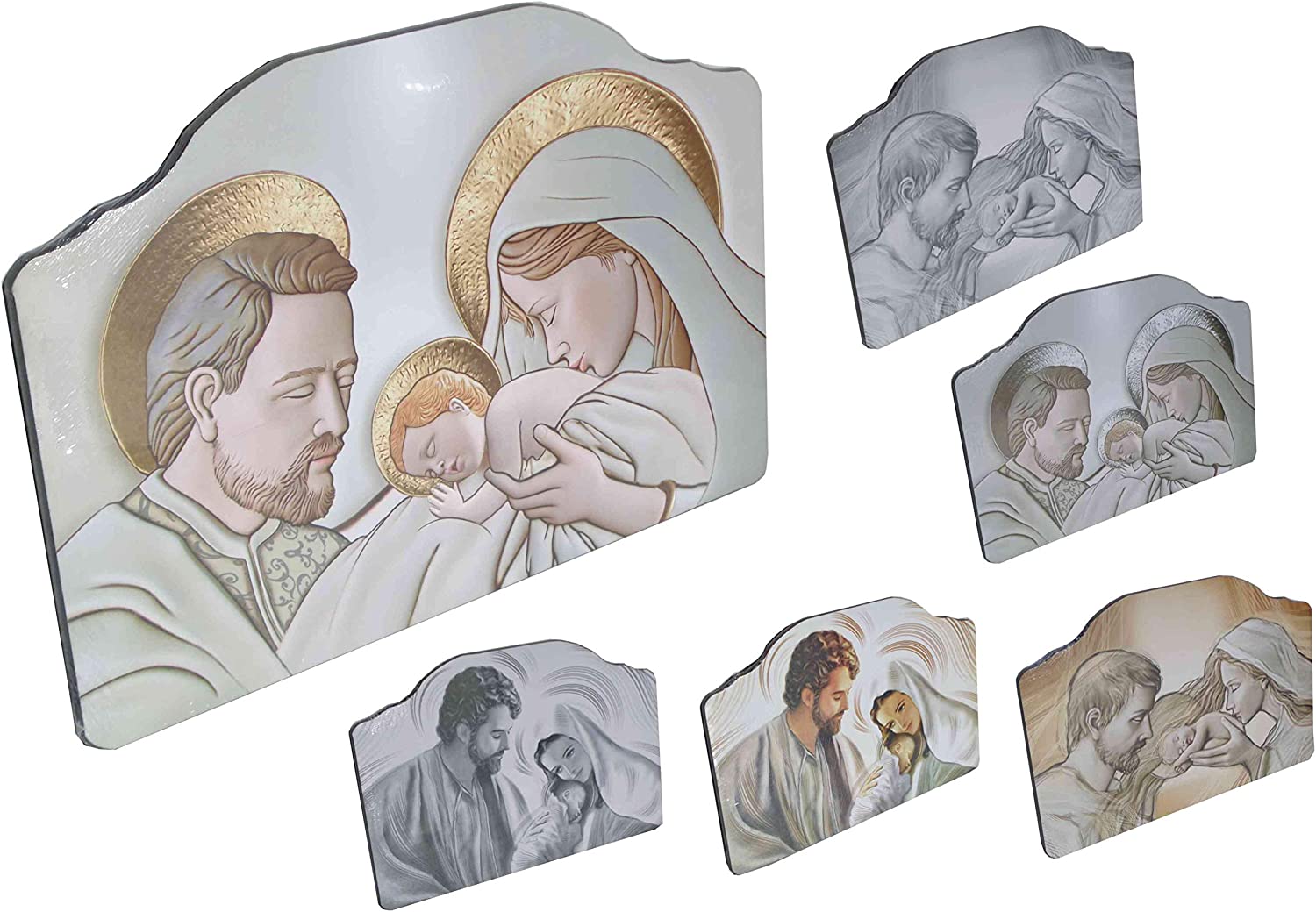 Lupia Quadro Capezzale Sacra Famiglia in Legno Nativity Assortiti 35x50 cm.