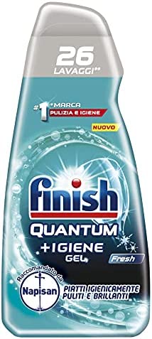 Finish Quantum Igiene Gel Detersivo Per Lavastoviglie Liquido 26 lavaggi piatti .