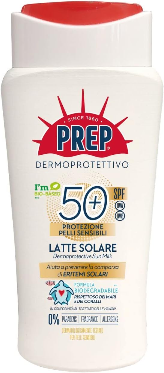 PREP Crema Solare 50+ Crema Protezione Solare Pelli Sensibili e Delicate 200ml