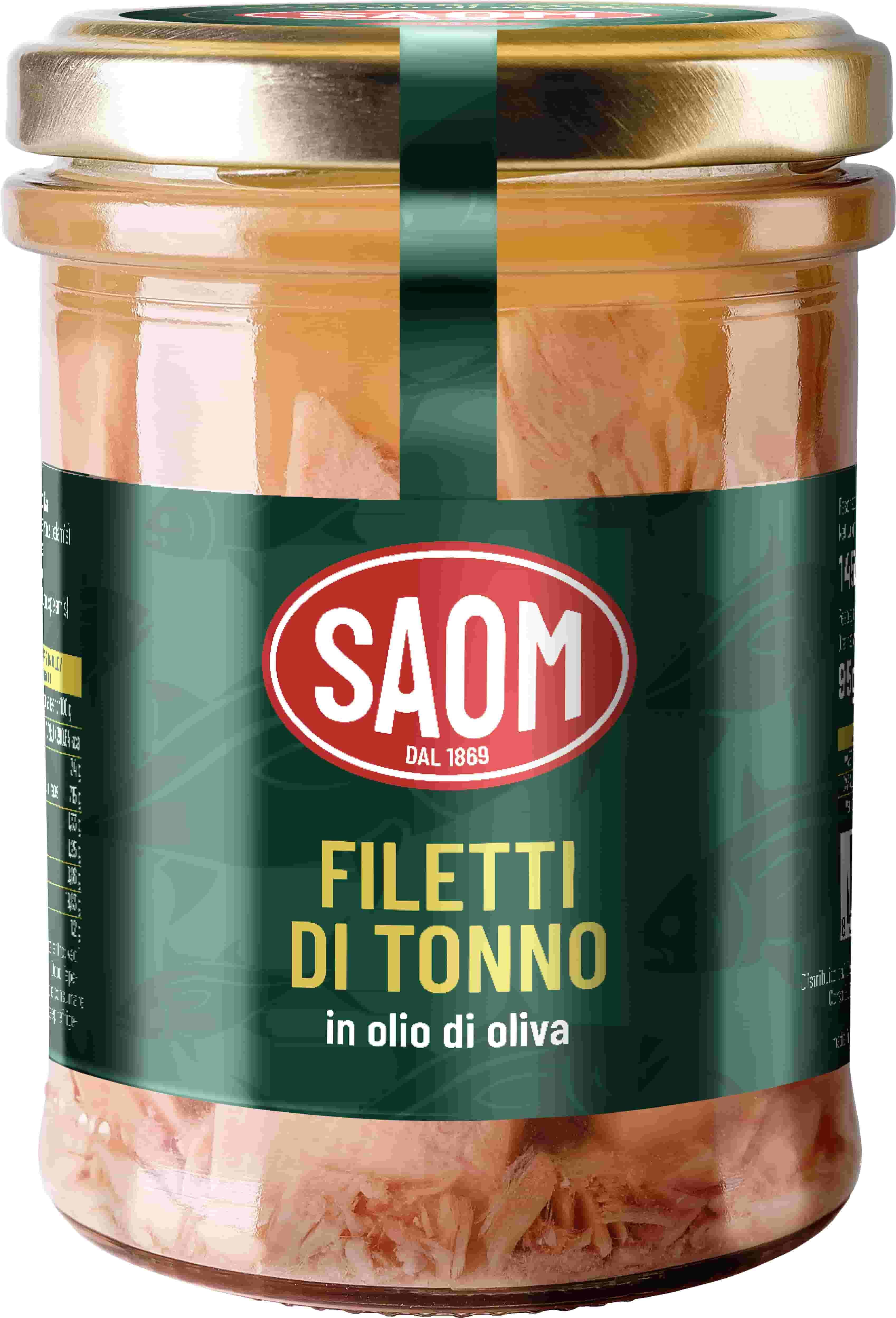12x Saom Filetti di Tonno in Olio di Oliva da 145gr Qualita' Superiore.