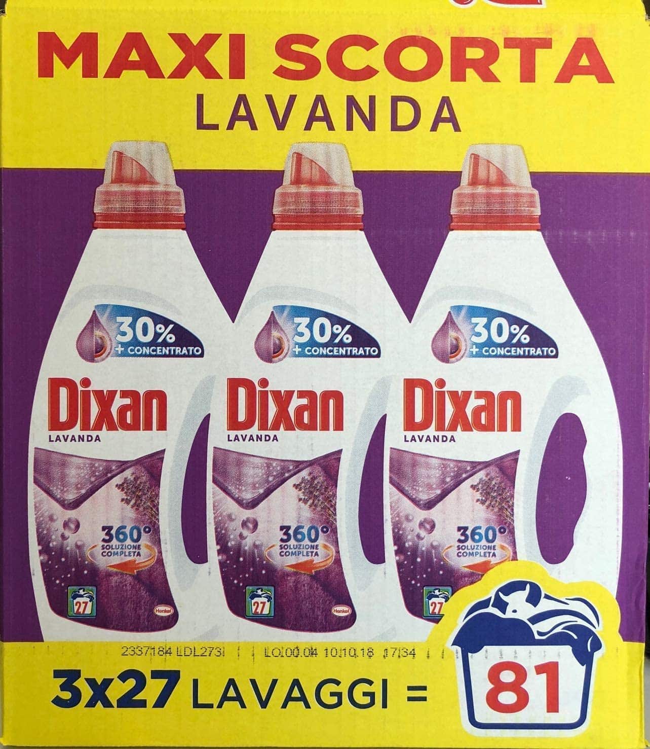 Detersivo liquido lavatrice Lavanda Dixan 50 lavaggi - 2,5 litri