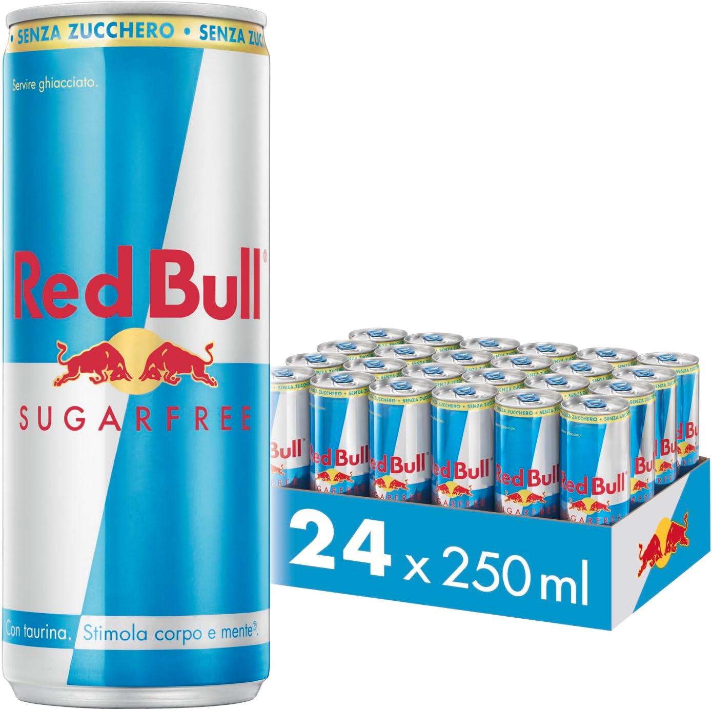 Confezione da 24 Lattine Red Bull Energy Drink Senza Zucchero 250ml Redbull.