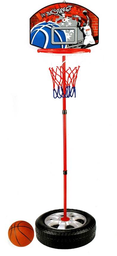 DecHome Canestro Basket per Bambini ad Altezza Regolabile 132.5 - 161.5 cm  con Base Riempibile e Ruote Multicolore