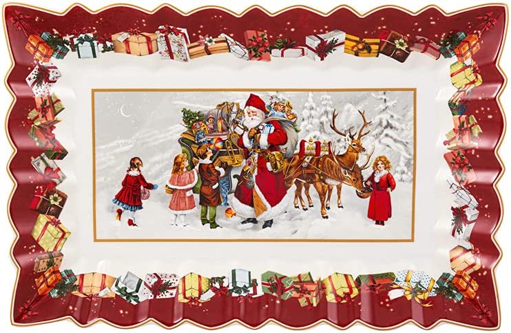 Villeroy & Boch Piatto rettangolare vassoio in porcellana 35cm tema natalizio.