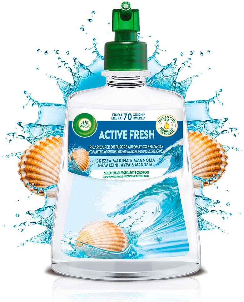 Air Wick Active Fresh Deodorante per Ambienti Brezza Marina e Magnolia da 228ml.