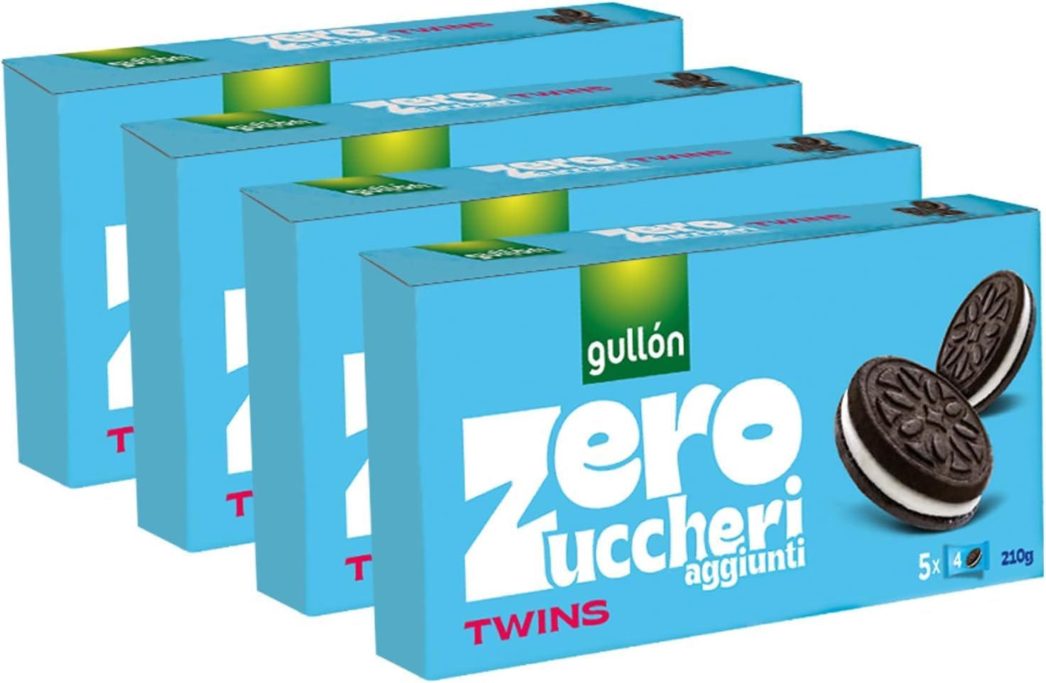 4x Biscotti Gullon Twins Zero Zuccheri Aggiunti 4 pezzi Tot 840 gr.