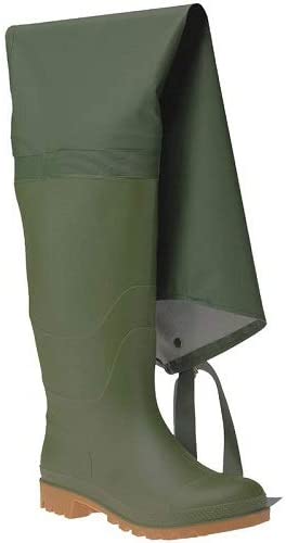 Stivali Professionali di Gomma Modello TuttaCoscia Senza Puntale Verde 42.