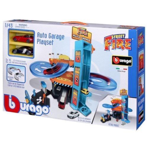 BBurago Garage Playset Street Fire Auto Pista