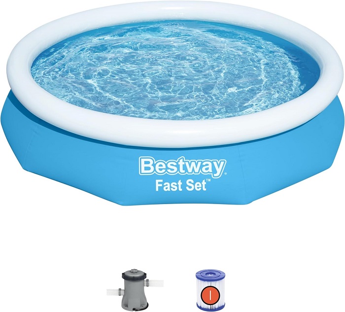 Bestway set piscina gonfiabile rotonda con pompa e filtro 305x66 cm fuoriterra.