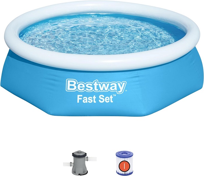 Bestway piscina gonfiabile fuori terra 244x61cm rotonda fuoriterra giardino mare.