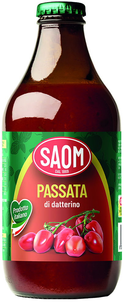 6x Saom Passata di Datterino 330gr Pomodori Italiani in Vetro 6x330gr.