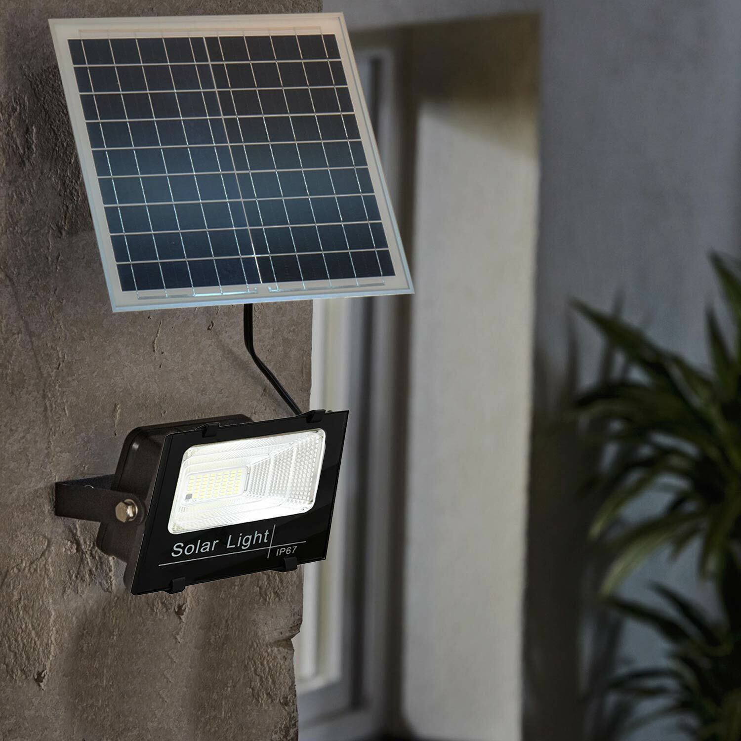 Faro LED 400W con Pannello Solare luce fredda Crepuscolare Telecomando  Esterno