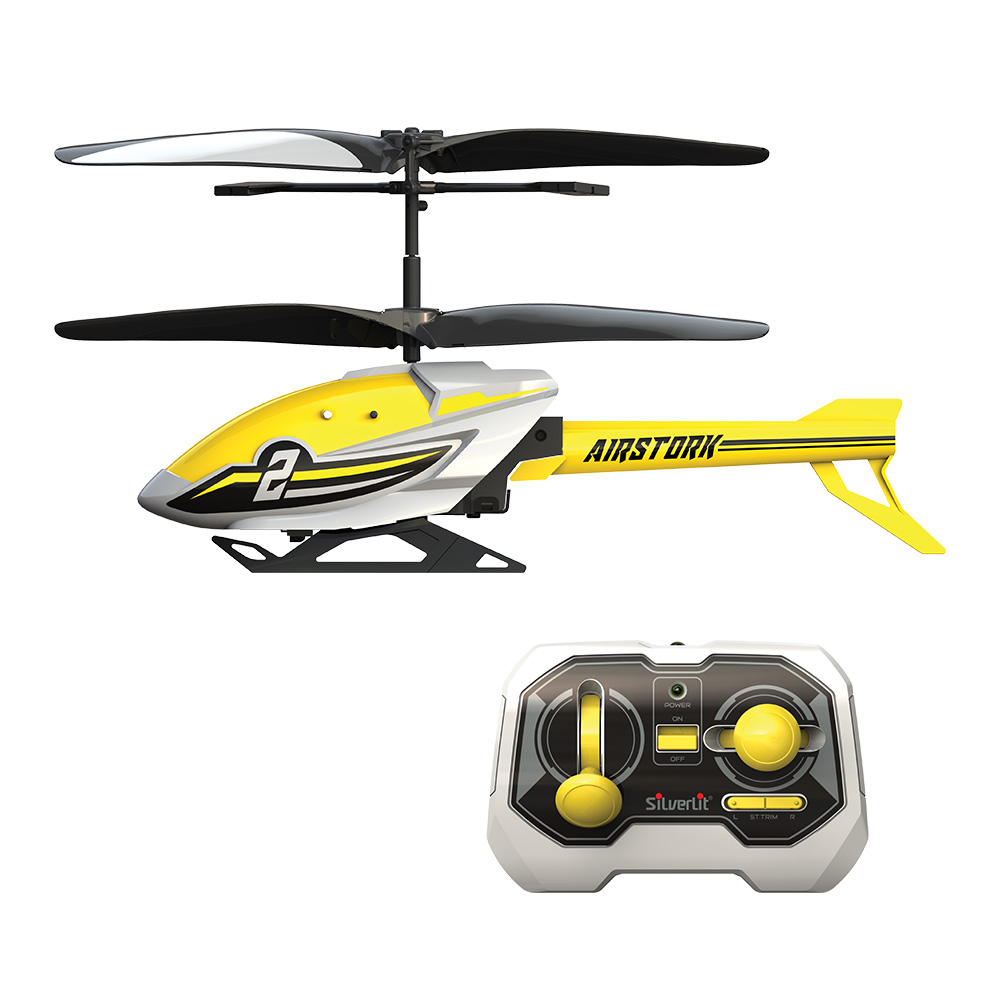 Elicottero Flybotic Air Stork con Trasmettitore due Canali Ricarica USB .